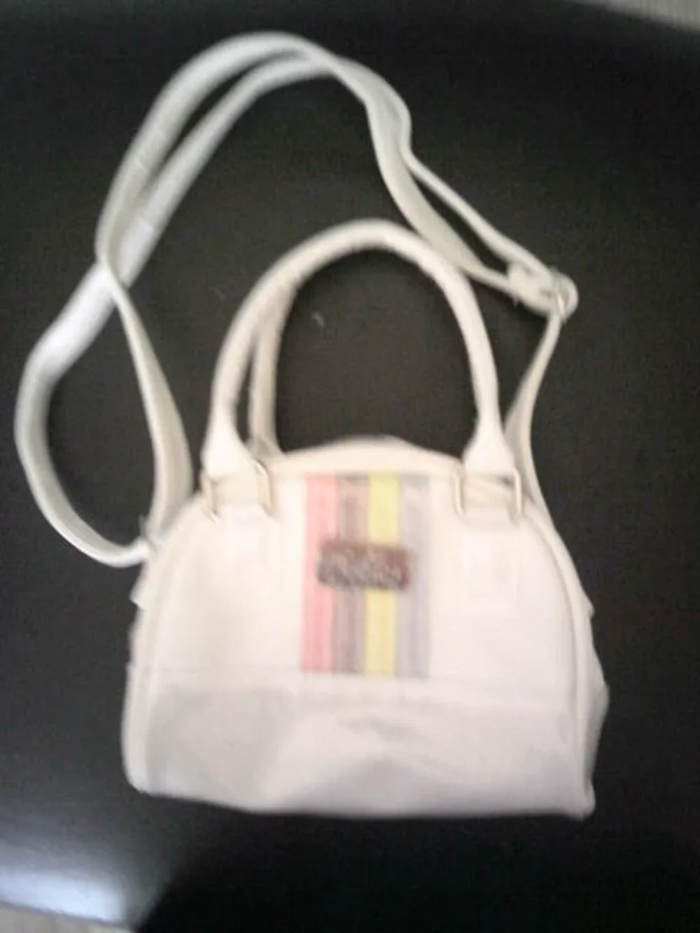 LITTLE GIRLS JUSTICE PURSE SHIMMER & SHINE WHITE GLITTER LONG SHORT HANDLES NWOT
